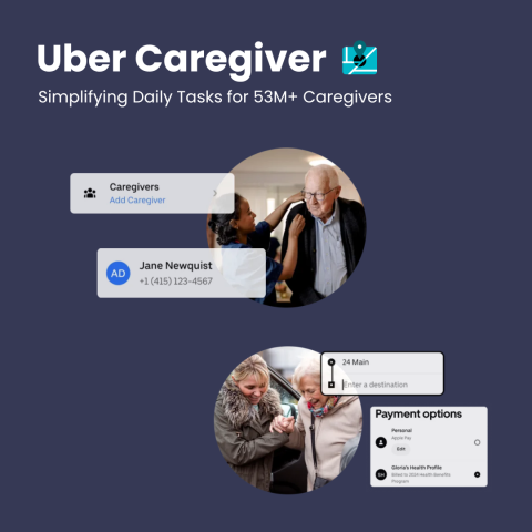 Uber Caregiver logo and senior people